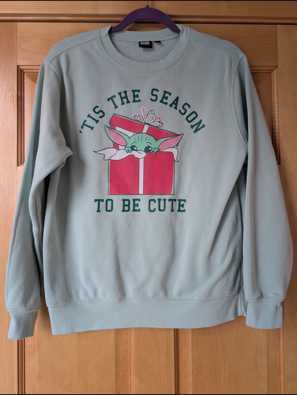 Star Wars Sage Green Crewneck Sweatshirt with Gift Graphic Grogu